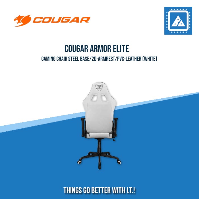 COUGAR ARMOR ELITE GAMING CHAIR STEEL BASE/2D-ARMREST/PVC-LEATHER (WHITE) COUGAR ARMOR ELITE GAMING CHAIR STEEL BASE/2D-ARMREST/PVC-LEATHER (WHITE)
